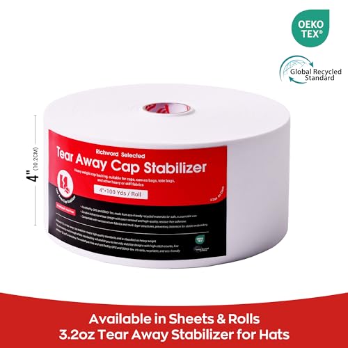 Poolin Tear Away Stabilizer for Caps & Hats 4" x 100 yd Roll - size: 4"x100 yards