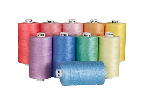 Connecting Threads 100% Cotton Thread Sets - 1200 Yard Spools (Set of 10 - Saltwater Taffy) - color: Saltwater Taffy