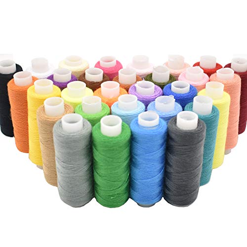 Sewing Thread 30 Colors Sewing Industrial Machine and Hand Stitching 250 Yards Each Sewing Thread Polyester - color: 30 Color