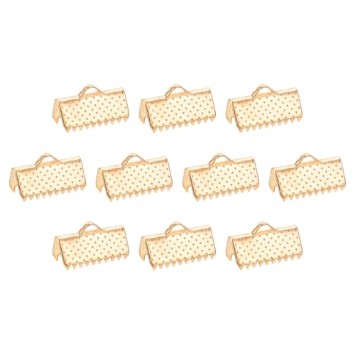 uxcell 280Pcs Ribbon Crimp Clamp Ends, 13mm Bookmark Pinch Crimp Ends, Cord Ends Fasteners Clasp Crimp Ends for DIY Bracelet Necklace Jewelry Making, Light Golden - color: Light Golden, size: 13mm