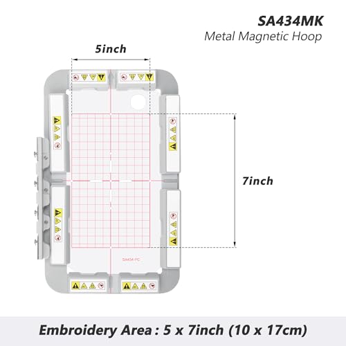 Sew Tech Magnetic Embroidery Hoop for Brother, 4x6.75in 100x170mm Bar SA434 - size: 5" x 7" - SA434MK