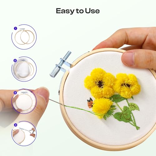 Caydo 6 Pieces 4 Inch Embroidery Hoop with Metal Screw - style: 4 INCH