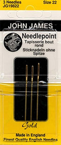 Gold Tapestry Hand Needles-Size 22 3/Pkg