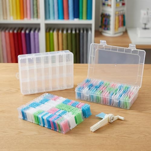 305 Pcs Embroidery Floss Organizer Kit with 24-Grid Thread Storage Boxes