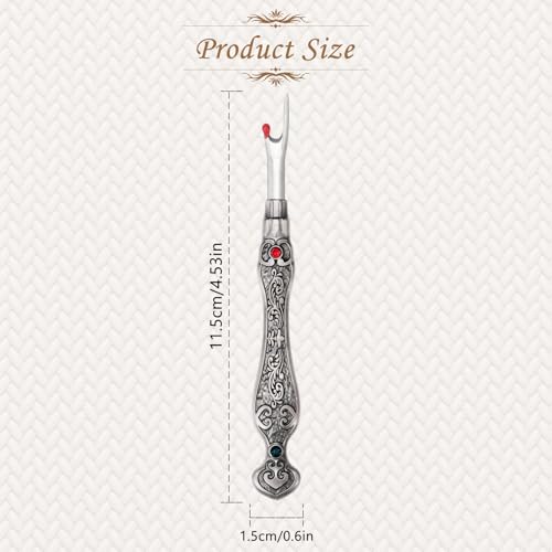 2Pcs Metal Seam Rippers, European Vintage Carved Handle Stitch Ripper, Sharp Seam Ripper Tool for Sewing with Storage Cases, Durable and Handy Crafting Removing Threads Tools (Silver) - color: silver