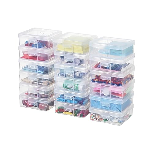 novelinks Plastic Small Storage Containers with Lids for Organizing - color: 18 Pack Small -Clear