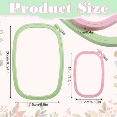 ZEYIYER 2Pcs Square Embroidery Hoop, Small Cross Stitch Hoop