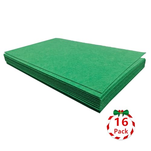 Jtnohx Felt for Crafts, 16 Pcs Felt Fabric, 7"×11.3" Stiff Felt Sheets, Craft Felt Square for Sewing (Green) - color: Green
