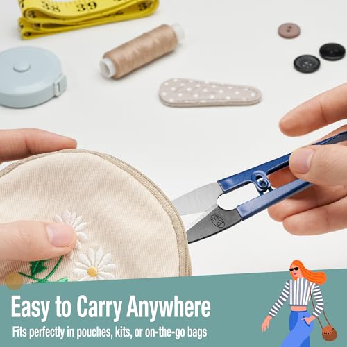 Beaditive Sewing Scissors (12-Piece Set) High-Carbon Steel Thread, Yarn, Embroidery Clippers | Handheld Snippers for Arts, Crafts, and DIY Projects | Multipurpose Use