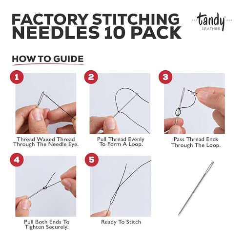 Tandy Leather Stitching Needle Smooth Hand Sewing with Blunt Tip (10 Pack)