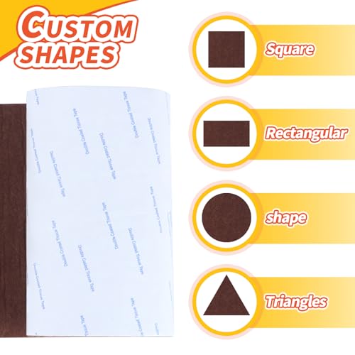 Felt Furniture Pads, 40 x 5 x 0.12 Inch Felt Strips - color: Brown, size: 5" x 40" (1 Pack)
