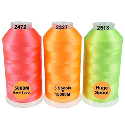 New brothread Huge Spools Embroidery Machine Thread -Neon Colors 2 - color: 3xNEON COLOR 2