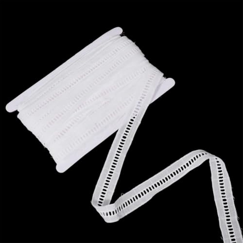 CHGCRAFT 15 Yards Cotton Ladder Lace Trim Hollowed Embroidery Ribbon Floral Embroidery Lace Trim for Clothes Accessories DIY Wedding Bridal Decoration