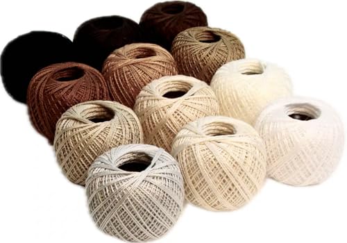 KCS Mercerized Pearl Cotton Thread Size 8 Crochet Needlework Embroidery Threads Ball (12, 12balls04) - color: 12balls04