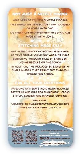 Awesome Pattern Studio Needle Minder Set - Joshua Tree Magnetic Needle Minder + 2 Needle Threaders + Crane Scissors. Enamel Pin for Cross Stitch, Embroidery and Craft - size: Joshua Tree Classic Design - SET #2
