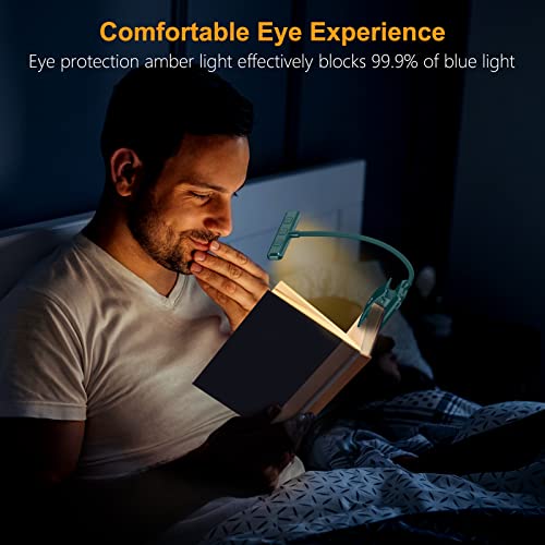Gritin 19 LED Rechargeable Book Light for Reading in Bed - color: Blackish Green