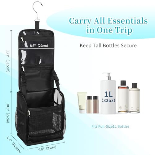 Mesh Shower Caddy Portable, Toiletry Bags for Travel, Black - color: Black