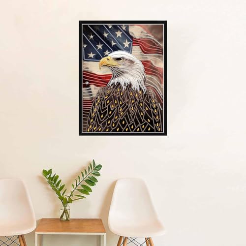 SKRYUIE DIY Diamond Art Kits for Adults Eagle Special Shape - 5D Diamond Painting Kits for Adults Animal - Crystal Embroidery Cross Stitch - Craft for Wall & Office Decor 12×16 Inch - color: Colorful-2