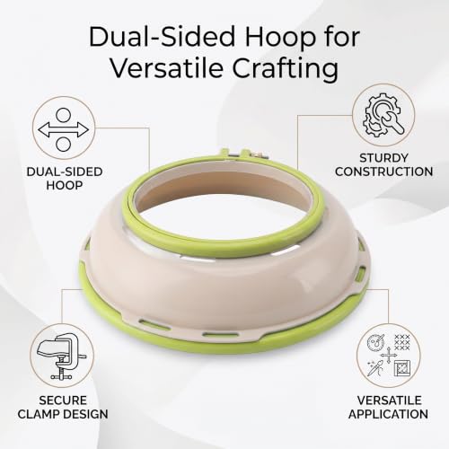 GLOGLOW Embroidery Hoop Stand, 6.5 and 10 Inch Double Sided Frame, Green - style: 2