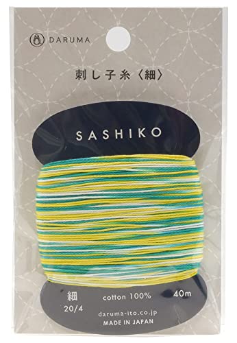 Yokota Daruma Sashiko Thread Single and Variegated Color (Shaved ice, Thin 40M Card) - color: Shaved ice