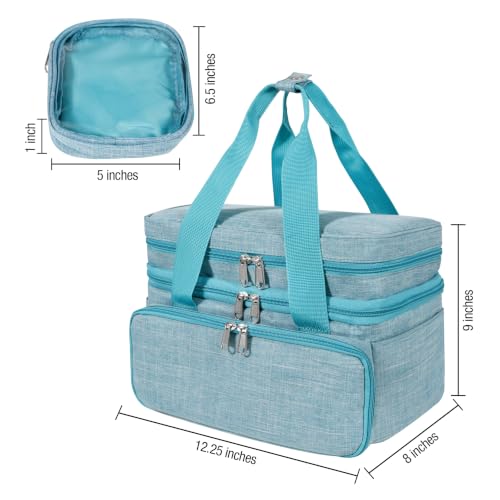 SINGER Portable Sewing Storage Organizer Bag, 18 Compartments, Carry-All - color: Teal