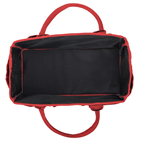 JJRING 600D Nylon Craft & Art Organizer Tote Bag With Pockets, Red