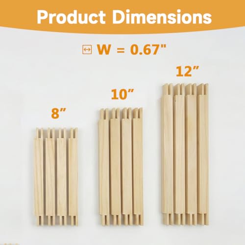 12PCS Needlepoint Stretcher Bars for Needlework 8"/10"/12" with 50 Thumb Tacks,Wooden Canvas Stretcher Bars for Embroidery Stitch Frame Set Bundle（8"/10"/12"） - size: 8"/10"/12"