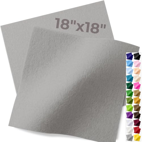IONTACH 18" X 18" Soft Felt Sheets 1.6mm Thick (2 Packs, Light Grey) - color: Light Grey