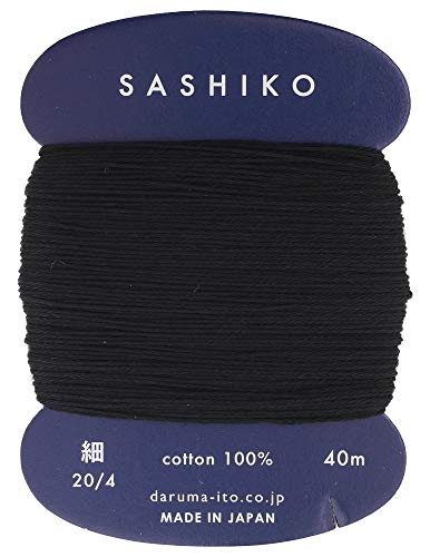 Sashiko Thread Thinner Weight 40m Col. 219 -Black- Japanese Embroidery & Quilting by Yokota - color: Black