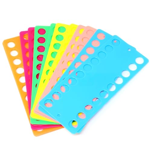 Honbay 12PCS Plastic Floss Bobbin Embroidery Floss Organizer Cross Stitch Thread Holder with Holes Sewing Threading Plate Winding Card Board Sewing Floss Storage Tool for Craft DIY Sewing - 6 Colors
