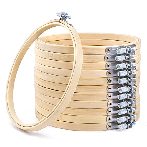 Caydo 12 Pieces 7 Inch Embroidery Hoops, Cross Stitch Hoops - style: 7 Inch