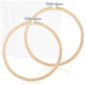 Sibba 6 Inch Wood Embroidery Hoop 5Pcs Cotton Fabric Squares