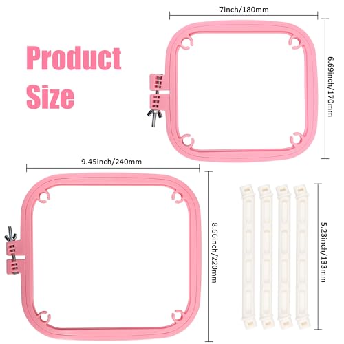 guofa Square Embroidery Hoop Stand，ABS Plastic Cross Stitch Stand, Embroidery Hoop Holder for DIY Craft, Punch Needle Hoop, Sewing Needlepoint Frame Stand (pink) - color: pink