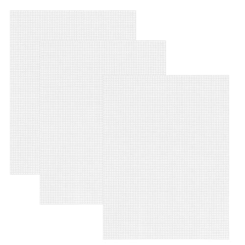 Allazone 3 PCS Plastic Canvas, 19.3 x 13 Inch Plastic Mesh Sheet for Cross Stitch, Embroidery, Knit Crochet Projects - color: 3 PCS - Large