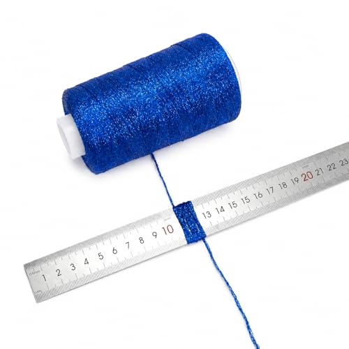 Metallic Crochet Thread, 80g Lurex Yarn for Charms(Dark Blue) - color: Dark Blue