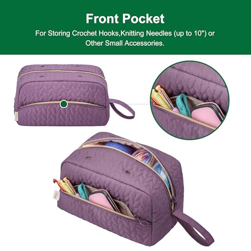 KarSyon Crochet Bag for Yarn Storage Knitting Crochet Supplies Accessories - color: Purple