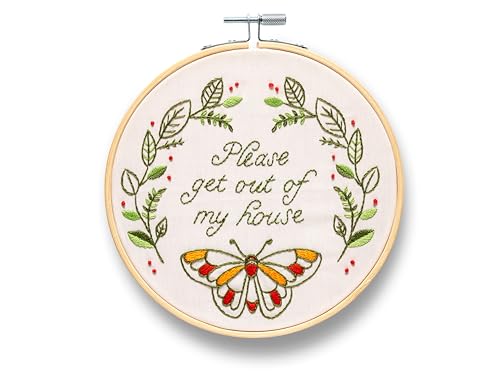 FUNATIC Please Get Out of My House Funny Embroidery Kit for Adults - color: Please Get Out of My House