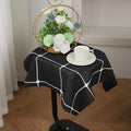 Gernaice Small Square Tablecloth Plaid End Table Cloth 24” x 24” Black - color: Black, size: 24" x 24" (Square)
