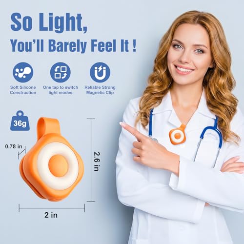 Rechargeable Nurse Lights Clip On for Night Shift, Badge Light - color: F-Orange