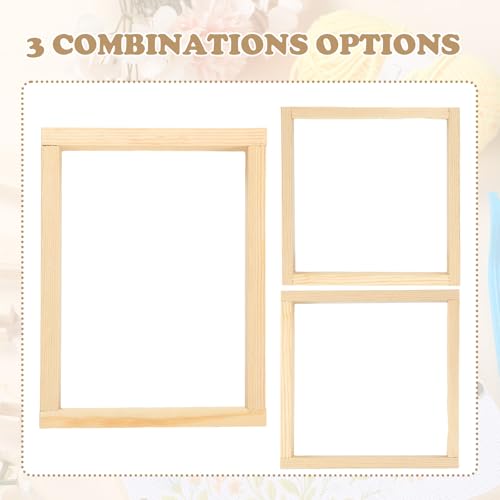 Threehoney 50 Pcs Needlepoint Stretcher Bars Kit 8 Wooden Stretcher Bars, 40 Thumb Tacks and White Cloth Multi Size Embroidery Frame DIY Needlework Craft for Cross Stitch Art Accessories - size: 2 Sizes