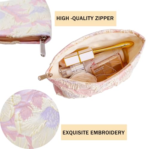getgto 2 Pcs Makeup Bags, Large Cosmetic Bag Travel Toiletry Bag - color: B light pink