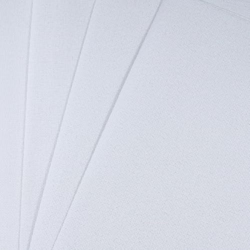 KCS 4 pc of 12" x 18" 30cmx45cm high Count Counted Cotton Aida Cloth Cross Stitch Fabric (25CT,White) - color: White, size: 25CT