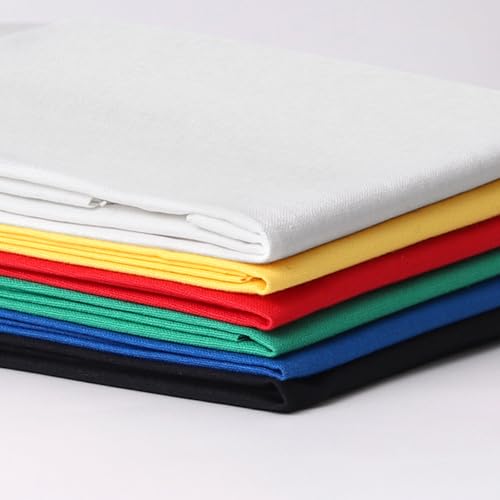6 Pcs 18 x 21 Inches Cotton Fabric Precut Quilting Fabric Bundles Solid Colors Quilt Material for DIY Craft Sewing Embroidery (White Yellow Red Green Blue Black) - color: Deep-6pin