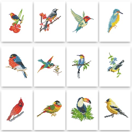 PeakLuv Small Diamond Art Kits Birds Mini Diamond Painting Kits for Adults - color: Birds
