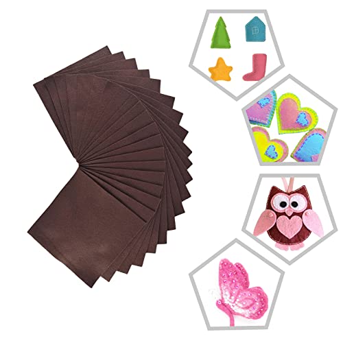 Jtnohx Soft Felt Fabric Flexible Craft Felt Sheets Dark Brown 6" 20Pcs - color: Dark Brown