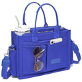 ZHMO Canvas Tote Bag for Women,Women's Bags Crossbody Bags Work Laptop Tote Bag Large Handbags Purse for Travel Nurse Teacher - color: New Upgrade Navy Blue With Compartments and Side Cup Holders