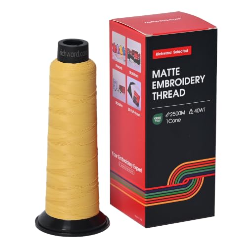 BAI Matte Machine Embroidery Thread 120D/2 40 wt Low Shine Yellow-8191 - color: Yellow-8191