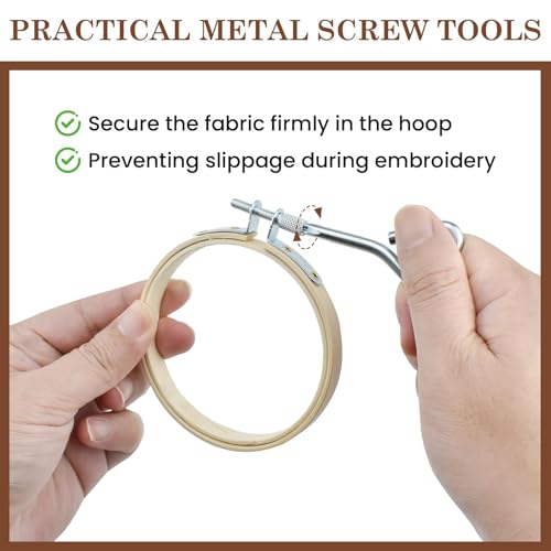 MARRTEUM 4Pcs 3 Inch Embroidery Hoop Set for All Stitching Techniques