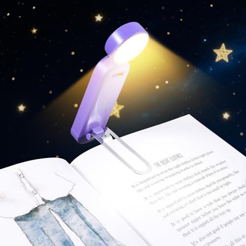 VAVOFO USB Rechargeable Book Light, Bookmark Clip on LED Reading Light - color: Dark Purple