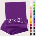 12" x 12" Felt Sheets for Crafts, 2mm Stiff Felt Fabric (12 Pcs), Purple - color: Purple